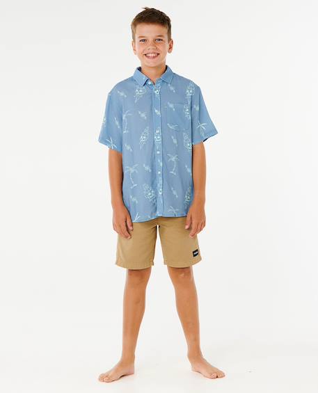 Chemise eternal shred manches courtes garçon Denim délavé+Noir délavé 4 - vertbaudet enfant 