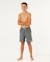 Short de bain boardshort volley enfant streamline offset Argile cuite+Mousse 10 - vertbaudet enfant 