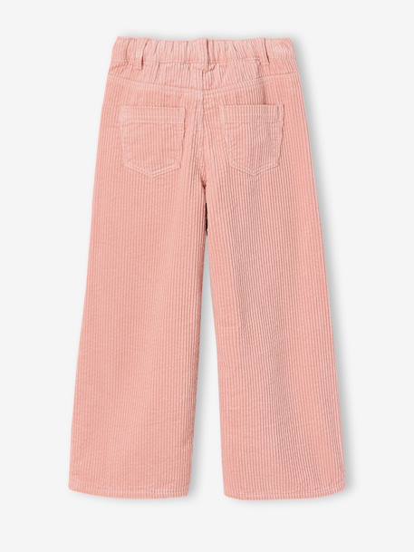 Pantalon large fille velours rose poudré 2 - vertbaudet enfant 