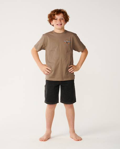 T-shirt garçon hazed & tubed Walnut+Washed black 4 - vertbaudet enfant 