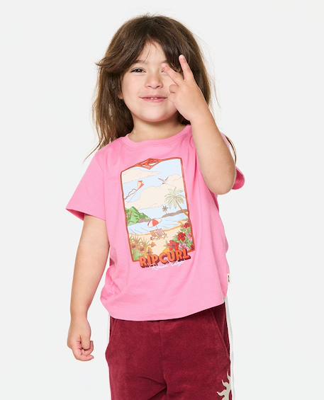 T-shirt fille surf vista Bone+Bright pink 8 - vertbaudet enfant 