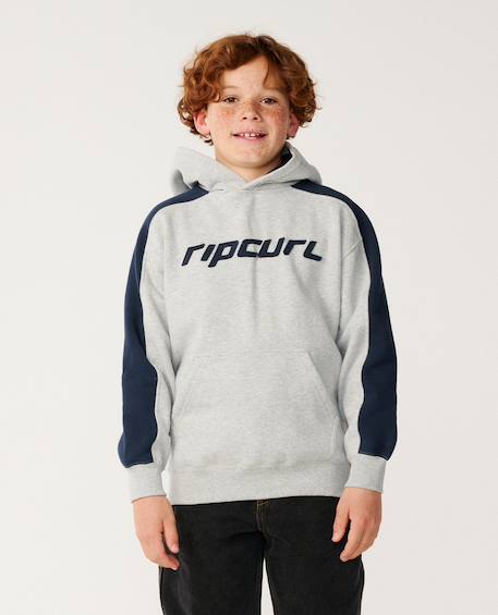 Sweat à capuche garçon archive panel Grey marle 4 - vertbaudet enfant 