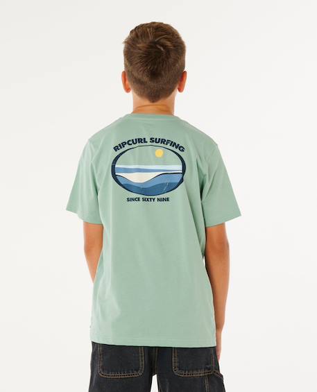 T-shirt garçon streamline lineup Aloe+Bleu marine foncé 4 - vertbaudet enfant 