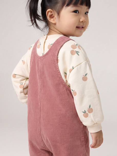Ensemble bébé fille sweat et salopette vieux rose 13 - vertbaudet enfant 