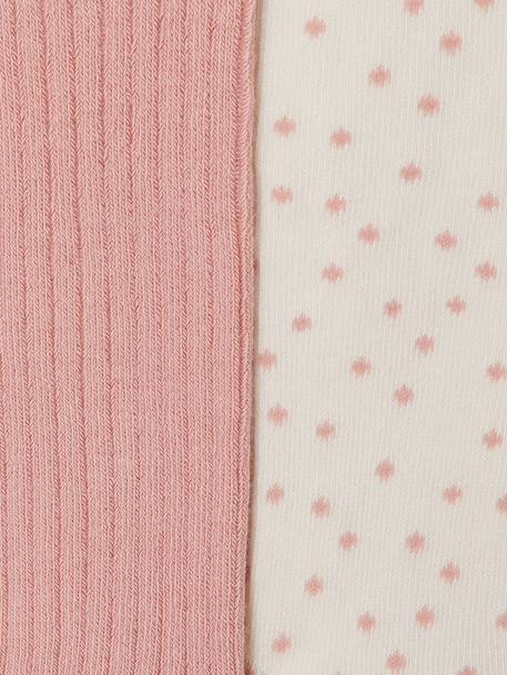 Lot de 2 collants bébé fille rose poudré 2 - vertbaudet enfant 