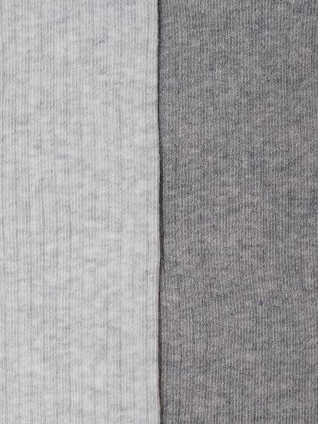 Lot de 2 paires de collants en maille côtelée fille bleu nuit+gris chiné+marron 4 - vertbaudet enfant 
