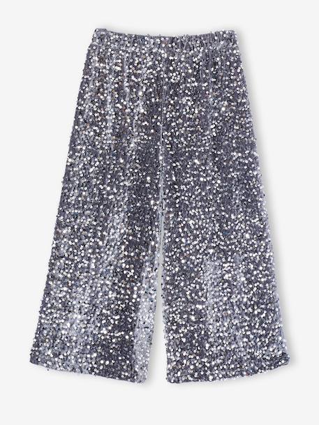 Pantalon large sequin noël fille argenté 5 - vertbaudet enfant 