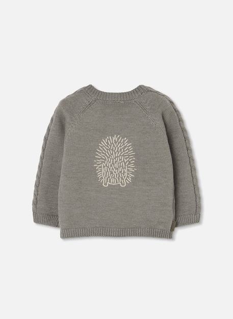 Pull bébé garçon avec broderie hérisson Vert 4 - vertbaudet enfant 