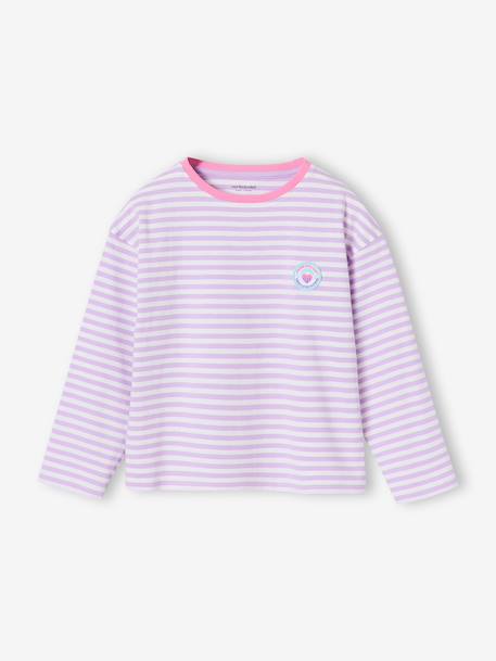 T-shirt manches longues fille violet 1 - vertbaudet enfant 
