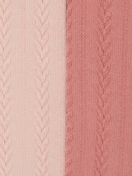 Lot de 2 paires de collants en maille torsadée bébé fille gris chiné+marine+rose pâle 6 - vertbaudet enfant 