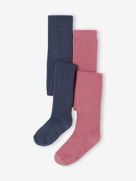 Lot de 2 collants enfant fille mauve 1 - vertbaudet enfant 