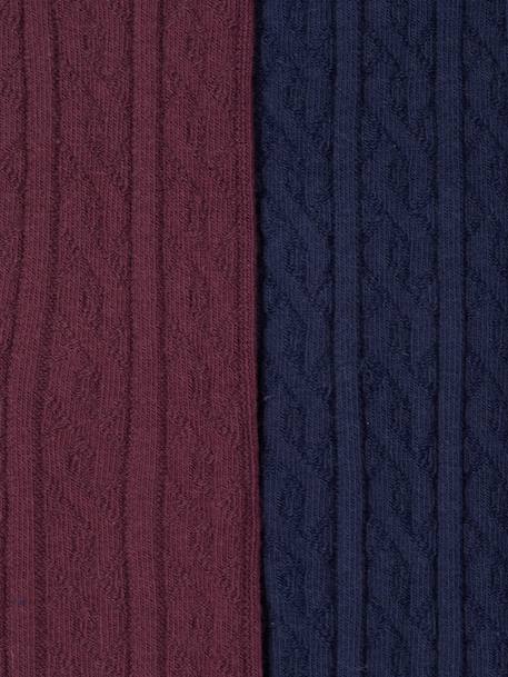 Lot 2 paires de collants en maille fantaisie fille marine+prune 4 - vertbaudet enfant 