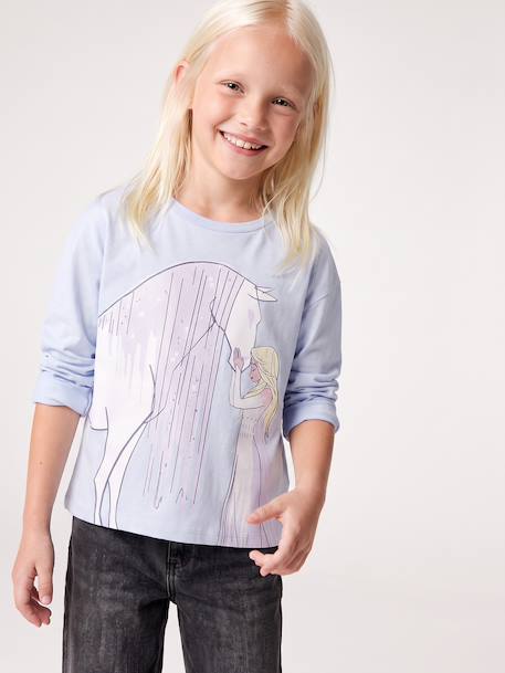 T-shirt manches longues La Reine des Neiges bleu ciel 1 - vertbaudet enfant 