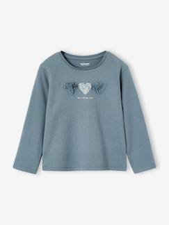 -T-shirt fille animation coeur fille manches longues