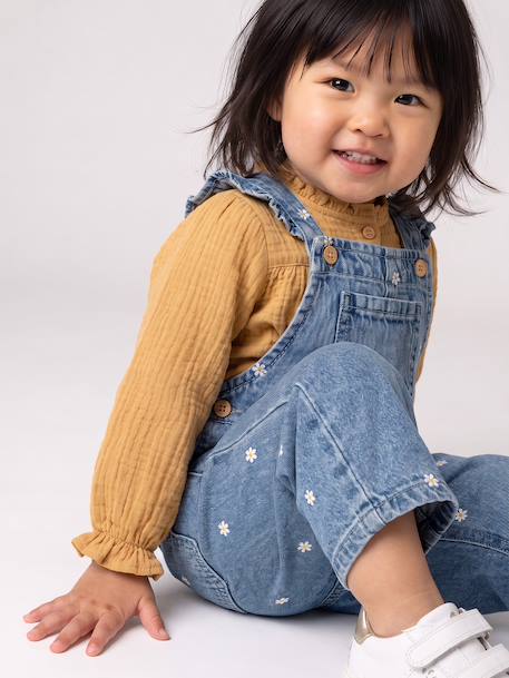 Blouse brodée bébé écru+ocre 9 - vertbaudet enfant 