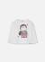 T-shirt fille maille imprimé fille avec fleurs Blanc 2 - vertbaudet enfant 