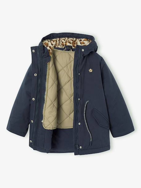Parka 3 en 1 fille amovible blush+marine 19 - vertbaudet enfant 