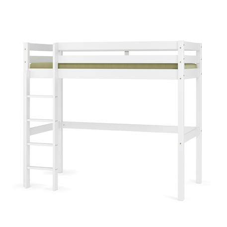 Lit mezzanine bois massif aaron Blanc+Bois naturel 3 - vertbaudet enfant 