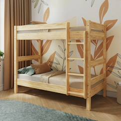 Chambre et rangement-Chambre-Lit bébé, lit enfant-Lit superposé séparable bois massif aaron