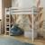 Lit mezzanine bois massif aaron Blanc+Bois naturel 1 - vertbaudet enfant 