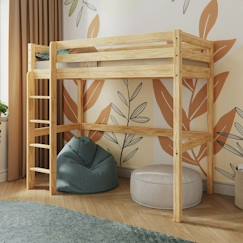Chambre et rangement-Chambre-Lit bébé, lit enfant-Lit mezzanine bois massif aaron