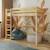 Lit mezzanine bois massif aaron Blanc+Bois naturel 5 - vertbaudet enfant 