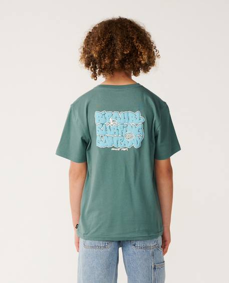 T-shirt à manches courtes garçon surf shack Muted green 3 - vertbaudet enfant 