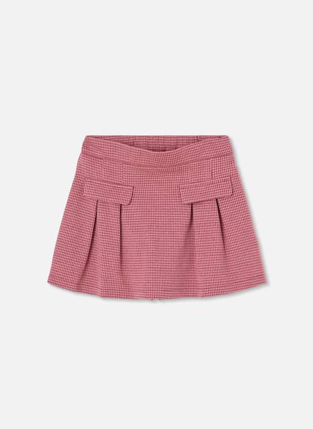 Jupe-short fille maille pied-de-poule Rose 2 - vertbaudet enfant 