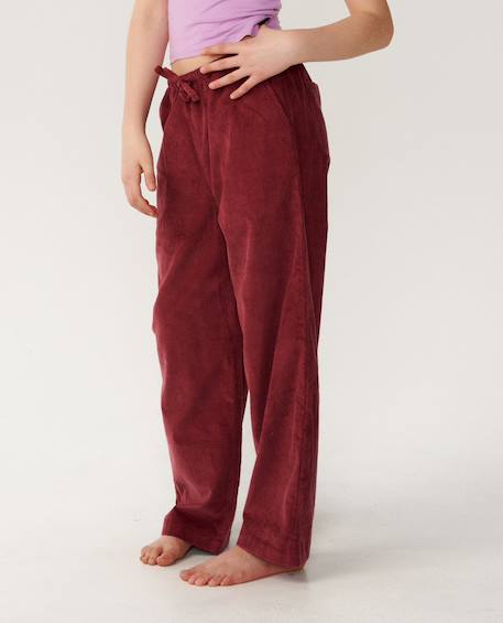 Pantalon en velour fille keepsakes washed Dark plum 2 - vertbaudet enfant 
