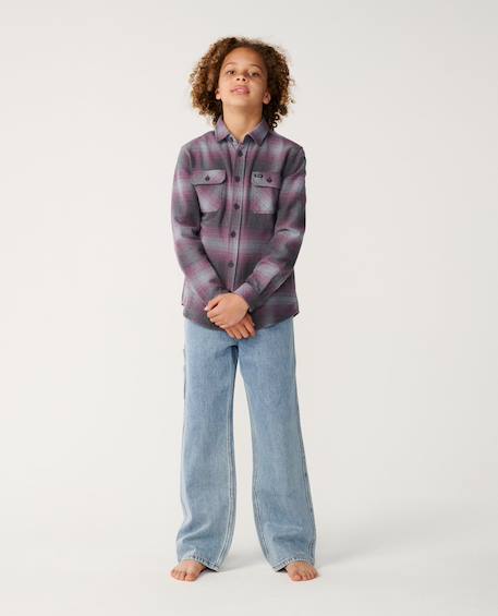 Chemise manches longues en flanelle count enfant Charcoal grey+Kaki rock+Taupe 4 - vertbaudet enfant 