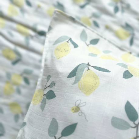 Parure de lit gaze de coton bio Ananas+Citrons+Petites oies 9 - vertbaudet enfant 