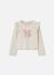 T-shirt fille en maille imprimé noeud Beige 3 - vertbaudet enfant 