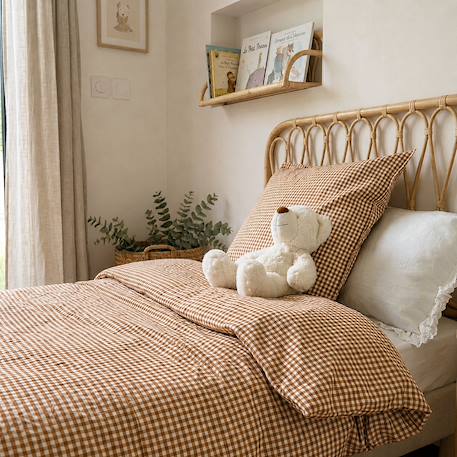 Parure de lit percale coton bio Arc-en-ciel+Caramel+Forêt+Petit buis+Sable+Sapins+Vert sauge 6 - vertbaudet enfant 