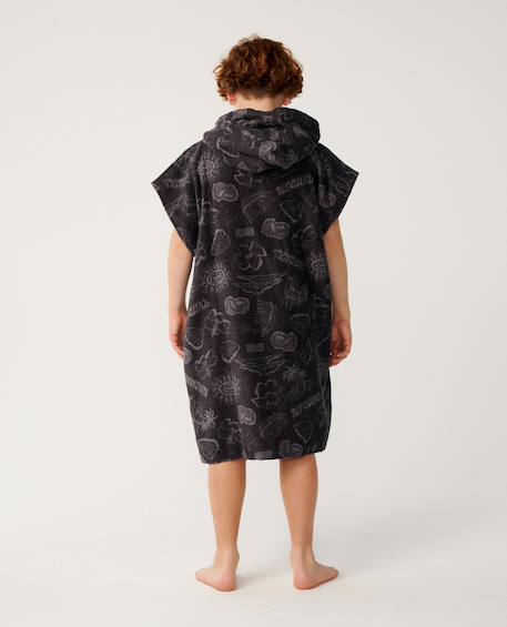 Poncho de bain à capuche garçon sessions Washed black 3 - vertbaudet enfant 