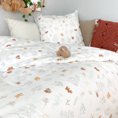 Parure de lit percale coton bio Arc-en-ciel+Caramel+Forêt+Petit buis+Sable+Sapins+Vert sauge 9 - vertbaudet enfant 