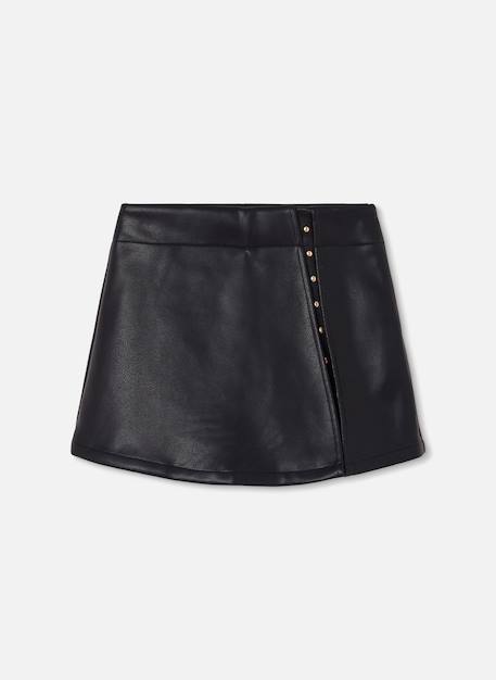 Jupe-short fille en simili cuir avec clous Noir 2 - vertbaudet enfant 
