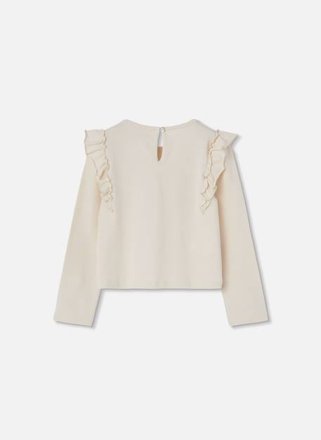 T-shirt fille en maille imprimé noeud Beige 4 - vertbaudet enfant 