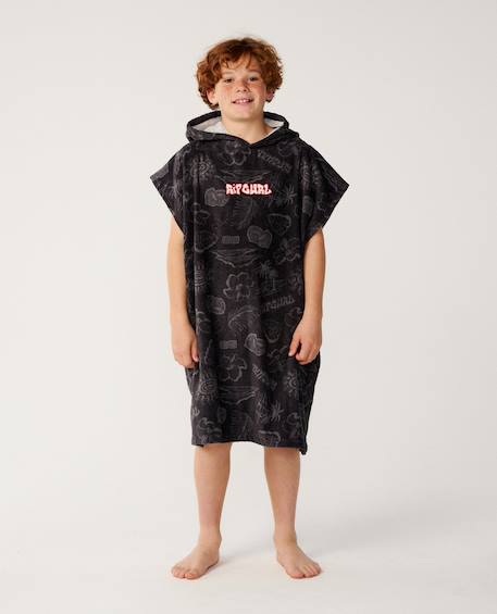 Poncho de bain à capuche garçon sessions Washed black 1 - vertbaudet enfant 