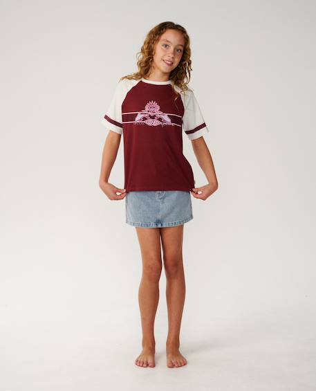 T-shirt à manches courtes fille relax dolphin archive Dark plum 4 - vertbaudet enfant 