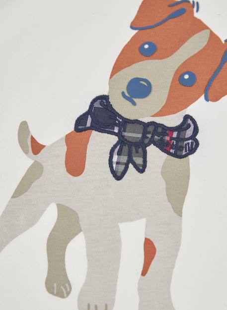 T-shirt garçon en maille imprimé chien Blanc 4 - vertbaudet enfant 
