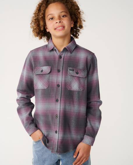 Chemise manches longues en flanelle count enfant Charcoal grey+Kaki rock+Taupe 6 - vertbaudet enfant 