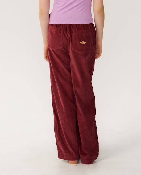 Pantalon en velour fille keepsakes washed Dark plum 3 - vertbaudet enfant 