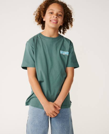 T-shirt à manches courtes garçon surf shack Muted green 6 - vertbaudet enfant 