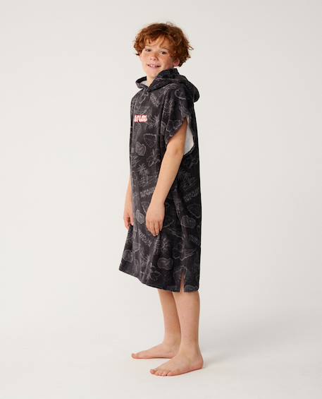 Poncho de bain à capuche garçon sessions Washed black 2 - vertbaudet enfant 