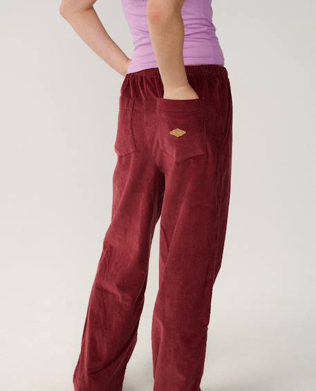 Pantalon en velour fille keepsakes washed Dark plum 5 - vertbaudet enfant 