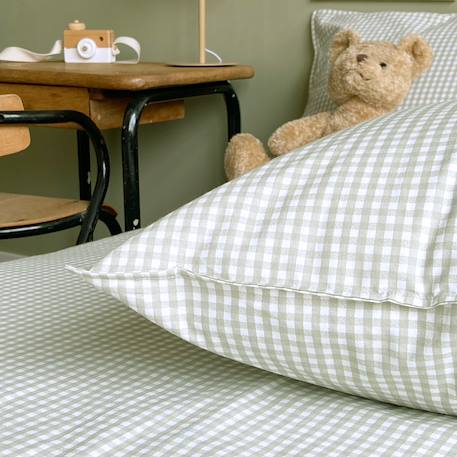Parure de lit percale coton bio Arc-en-ciel+Caramel+Forêt+Petit buis+Sable+Sapins+Vert sauge 25 - vertbaudet enfant 