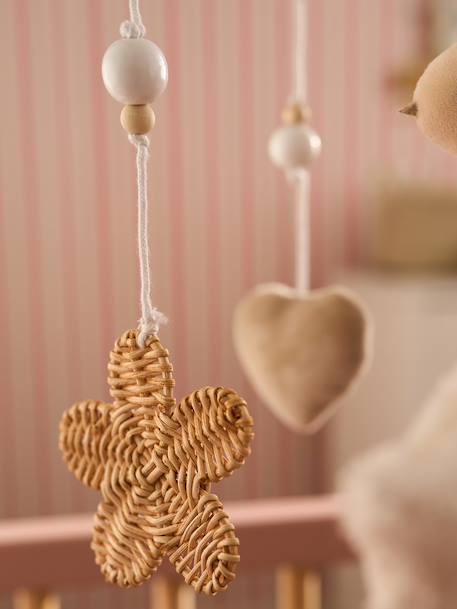 Mobile musical en bois et rotin beige 2 - vertbaudet enfant 