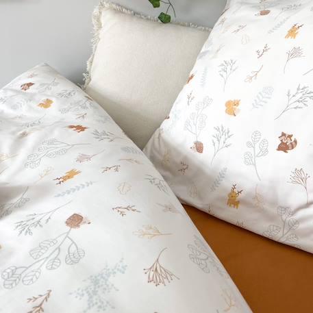 Parure de lit percale coton bio Arc-en-ciel+Caramel+Forêt+Petit buis+Sable+Sapins+Vert sauge 11 - vertbaudet enfant 