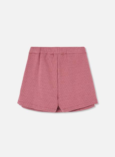 Jupe-short fille maille pied-de-poule Rose 3 - vertbaudet enfant 