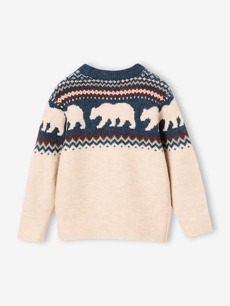 Pull jacquard garçon manches longues blanc chiné 5 - vertbaudet enfant 